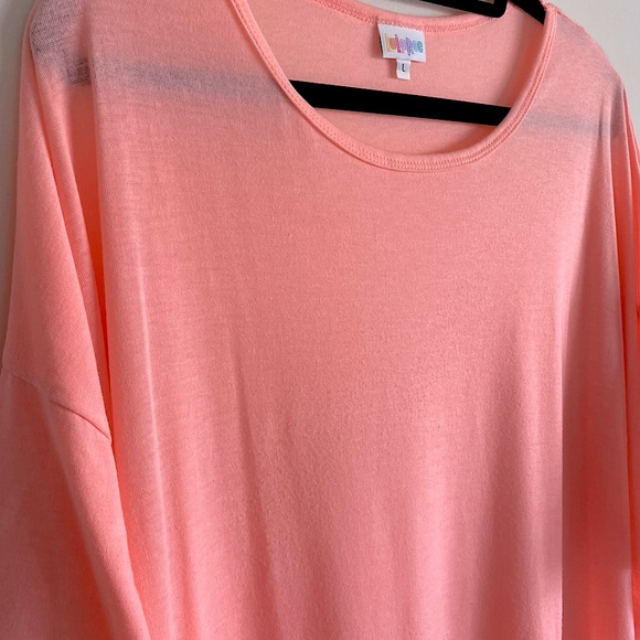 LuLaRoe Pastel Peach Pink Lightweight Brushed Irma Tunic - Size L - Picture 3 of 5
